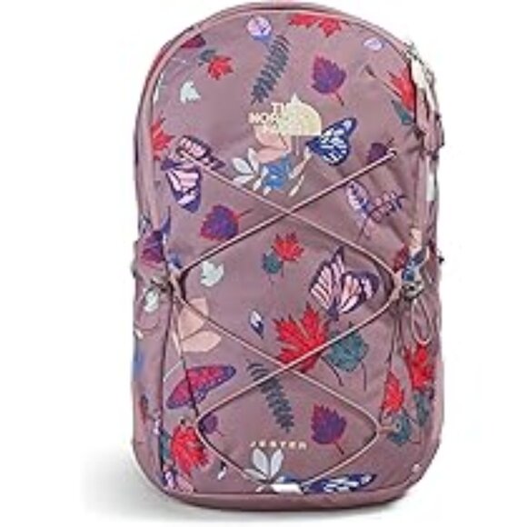 THE NORTH FACE WOMEN'S JESTER SCHOOL LAPTOP BACKPACK FAWN GREY FALL PRINT - Picture 1 of 4